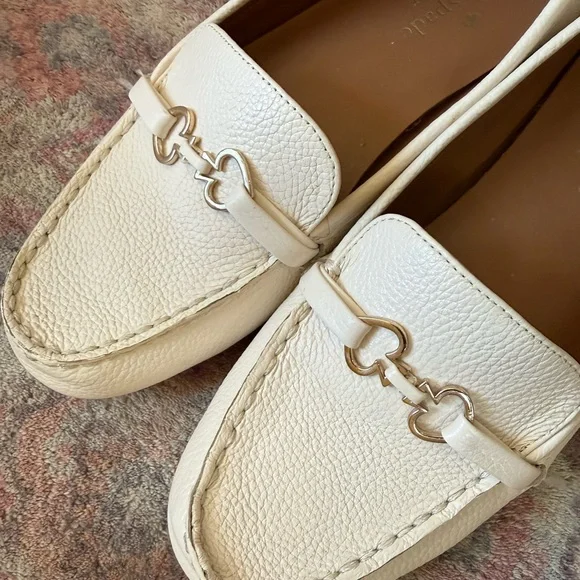 Kate Spade Bernice driving Loafers moccasin white size 8 - Picture 3 of 11